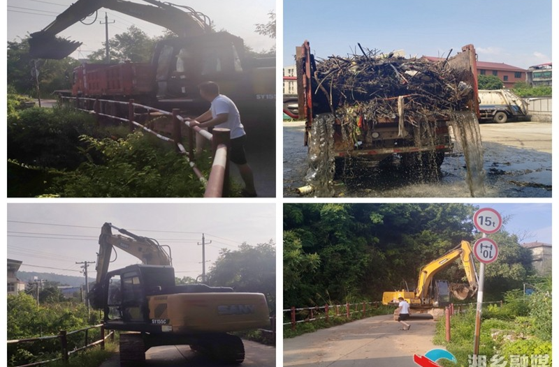 [棋梓镇]清理河道垃圾 守护水清岸绿