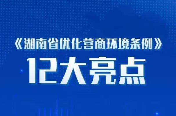 2025年湖南省优化营商环境条例解读