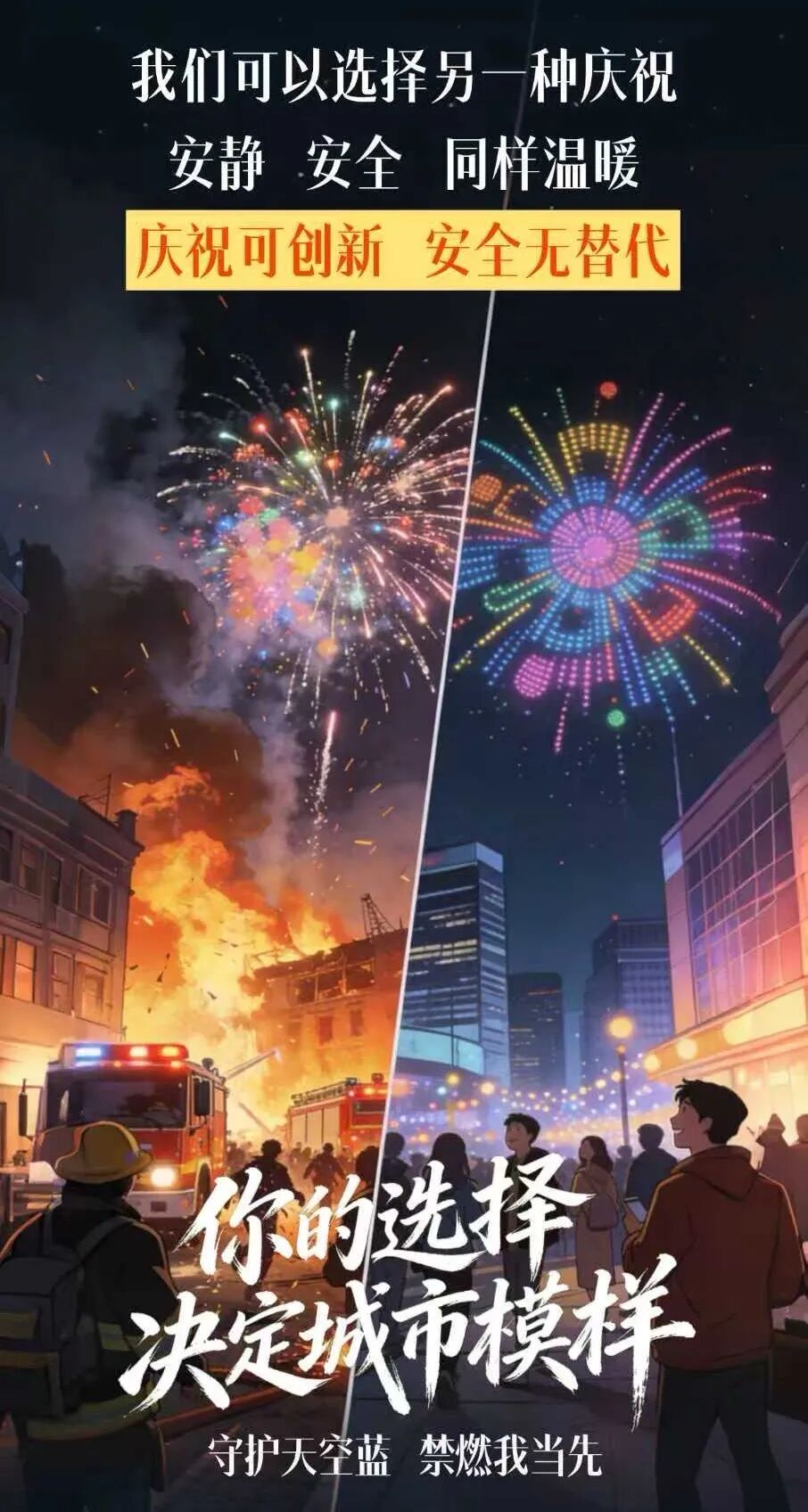 海报丨守护天空蓝 禁燃我当先