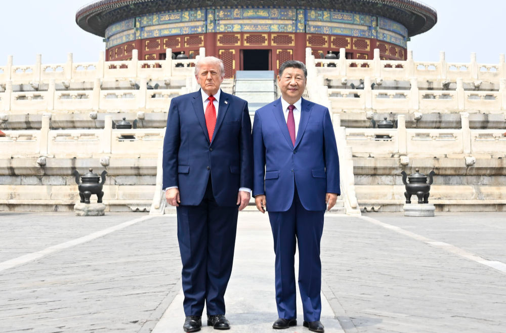 视频丨习近平同美国总统特朗普参观天坛