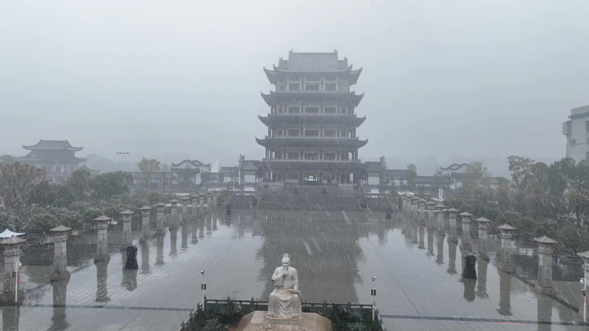 雪中古韵！湘乡入冬第一场雪