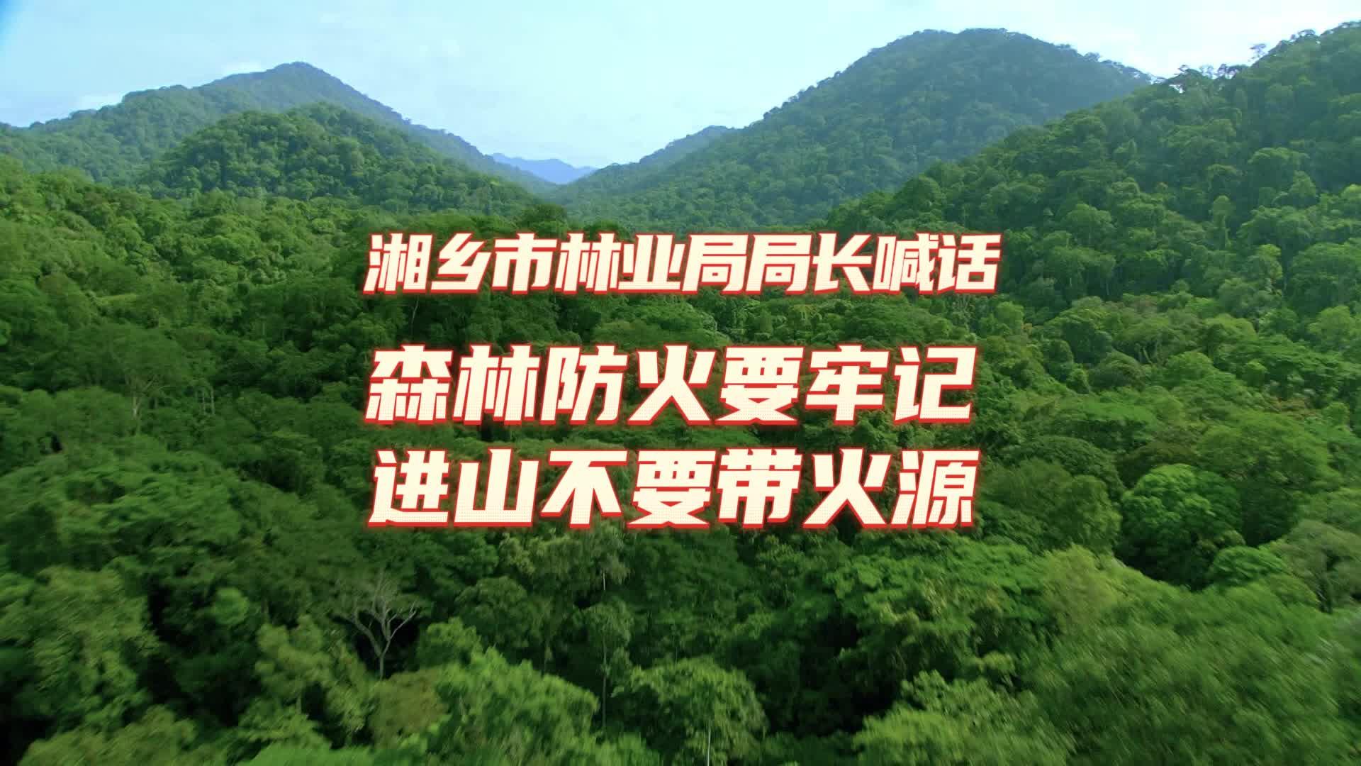 湘乡市林业局局长喊话：森林防火要牢记 进山不要带火源