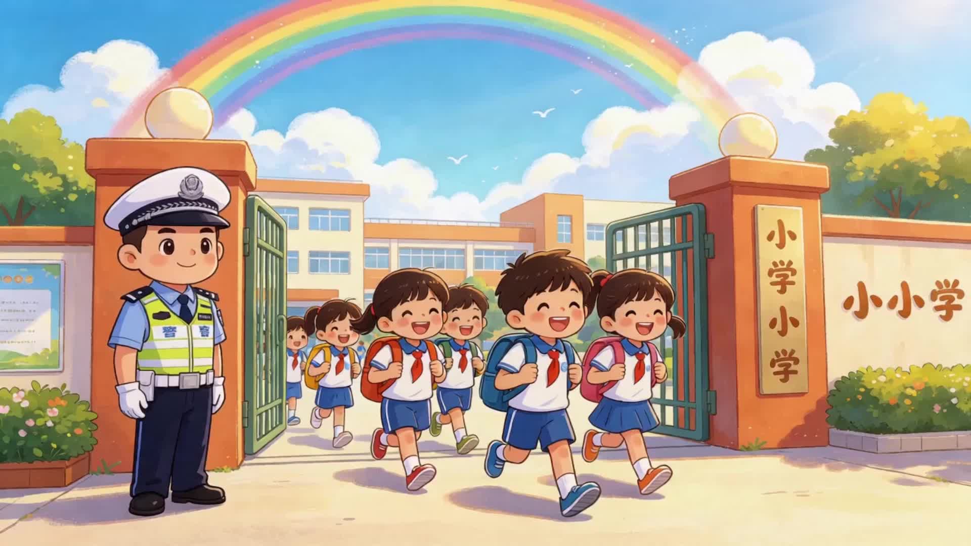 中小学生交通安全宣传动画丨湘乡交警温馨提示：文明交通，你我同行！