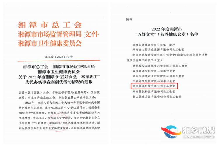 凭“食”力出圈！湘乡一员工食堂获评湘潭市“五好食堂”