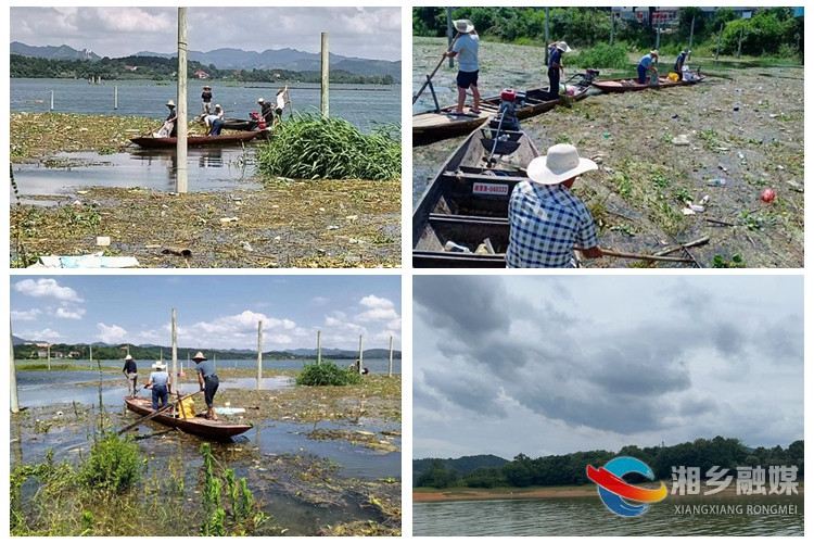 [棋梓镇]清理湖面垃圾 保护饮用水源地